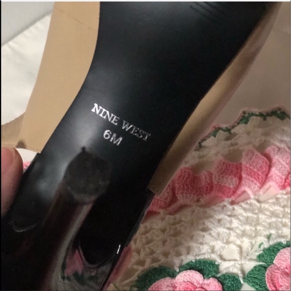 🔴 Nine West Leather slingback heels bone color EUC - Picture 7 of 8